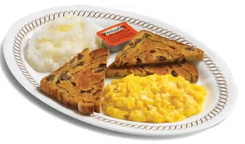 CHEESE N’ EGGS WITH RAISIN TOAST

